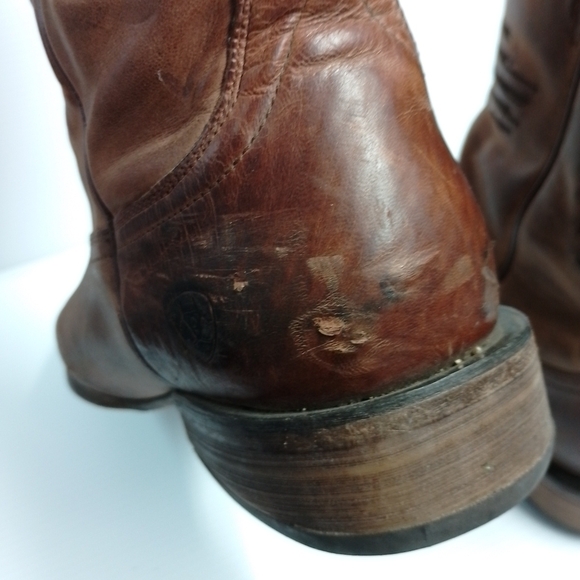 Ariat Brown Leather Cowboy Boots - Picture 3 of 9